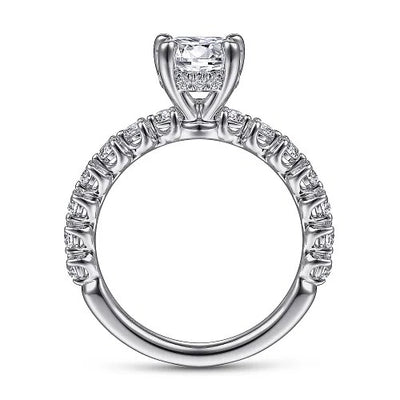 Zelmira - 14K White Gold Round Diamond Engagement Ring (Setting Only)