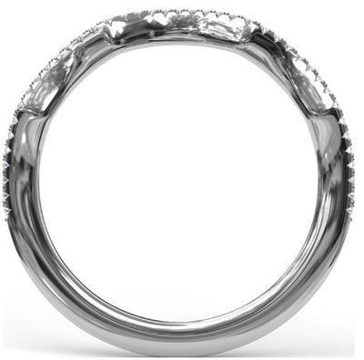 14kt White Gold Diamond Curve Band