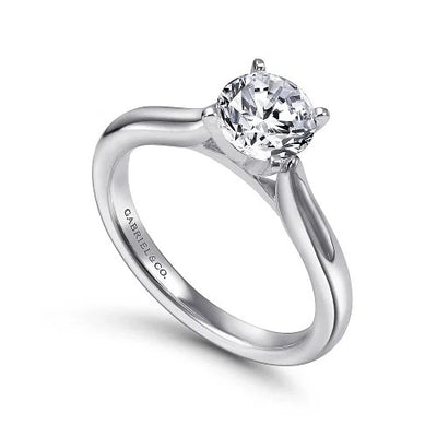 14K White Gold Round Diamond Engagement Ring