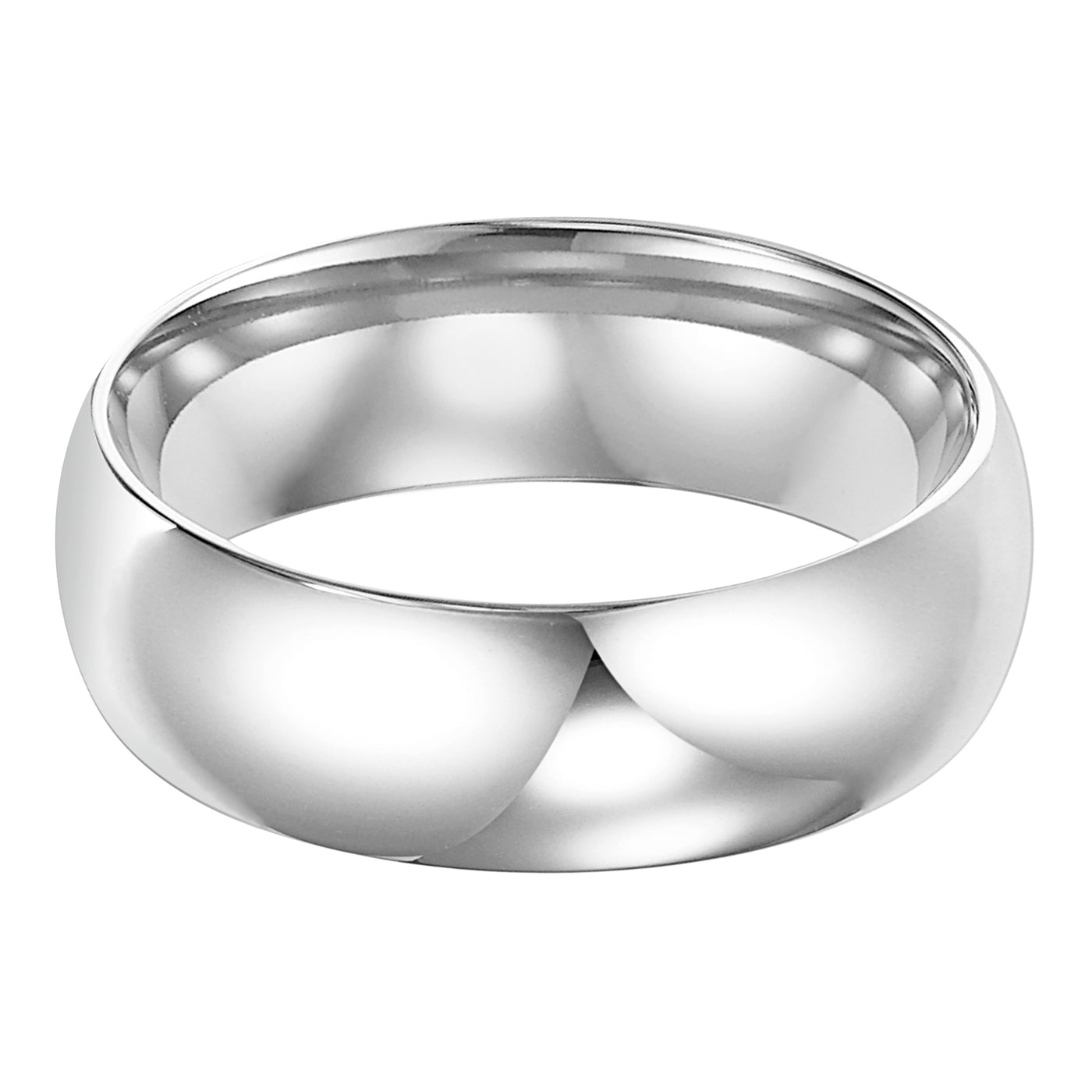 White Gold 7mm Comfort Fit Men's Wedding Band