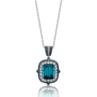 Platinum Tourmaline, Alexandrite & Diamond Pendant