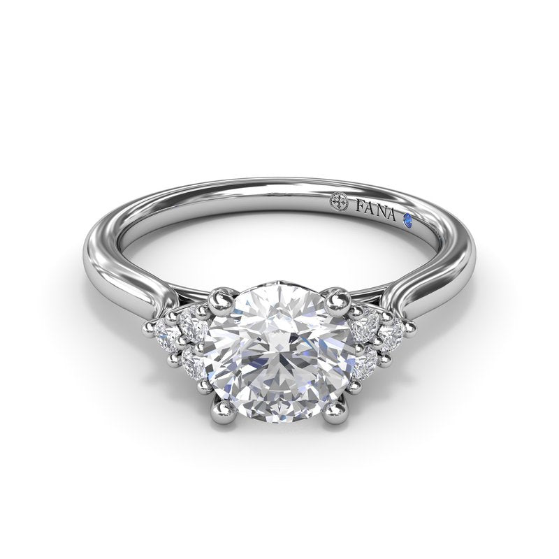 Sophisticated Side Cluster Diamond Engagement Ring