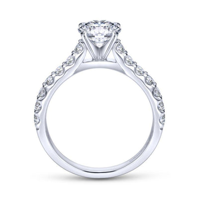 14K White Gold Round Diamond Engagement Ring