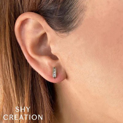 0.18CT DIAMOND BAGUETTE STUD EARRING