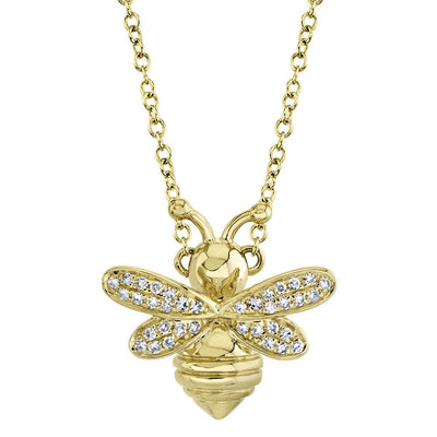 0.08CT DIAMOND BEE NECKLACE