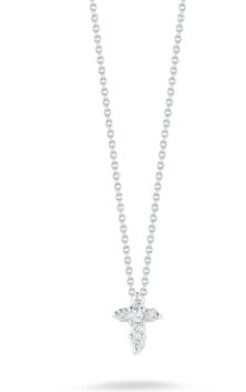 18K WHITE GOLD TINY TREASURES DIAMOND BABY CROSS NECKLACE