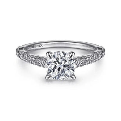 Emberlyn - 14K White Gold Round Diamond Engagement Ring (Setting Only)