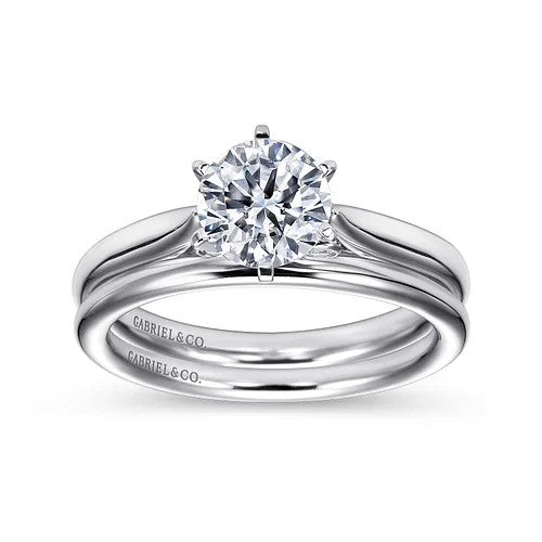 Cassie - 14K White Gold Round Diamond Engagement Ring (Setting Only)