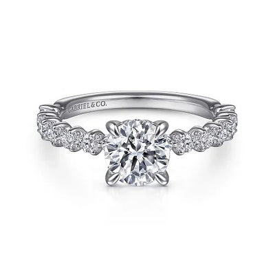 Zelmira - 14K White Gold Round Diamond Engagement Ring (Setting Only)