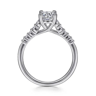 Reed - 14K White Gold Round Diamond Engagement Ring (Setting Only)