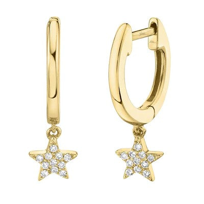 0.04CT DIAMOND STAR HUGGIE EARRING