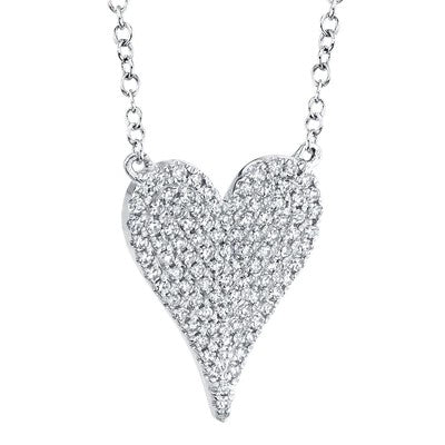 0.21CT DIAMOND PAVE HEART NECKLACE