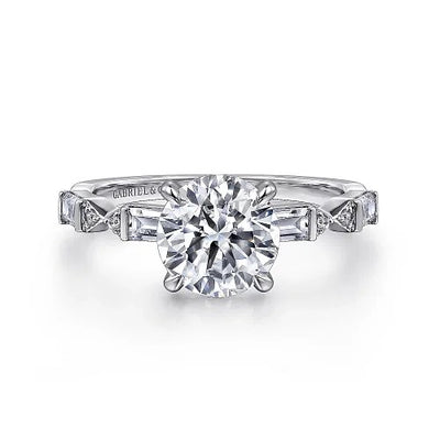 Dariella - 14K White Gold Round Diamond Engagement Ring (Setting Only)