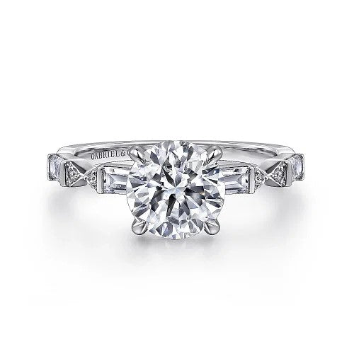 Dariella - 14K White Gold Round Diamond Engagement Ring (Setting Only)