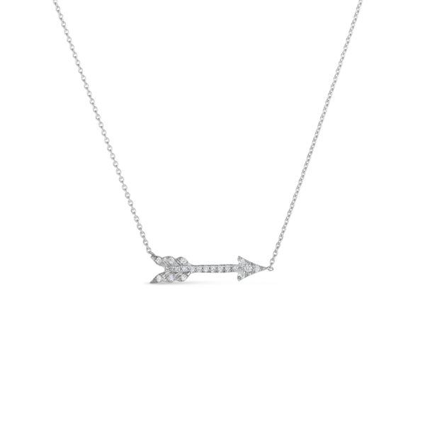 Roberto Coin 18kt White Gold Diamond Arrow Necklace