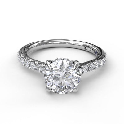 Classic Round Cut Solitaire With Hidden Halo