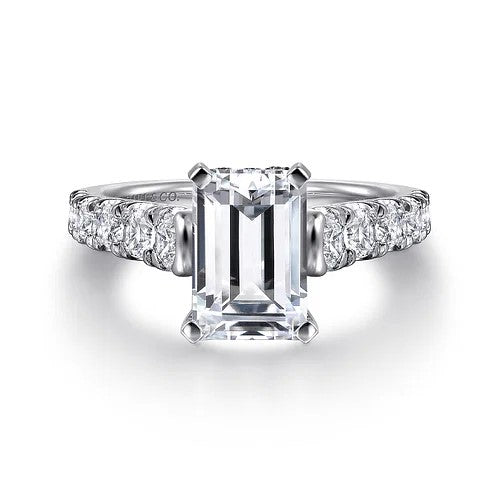 Piper - 14K White Gold Emerald Cut Diamond Engagement Ring (Setting Only)