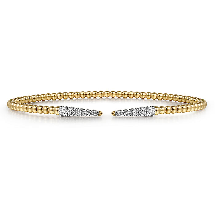 14K White-Yellow Gold Bujukan Diamond Stations Bangle