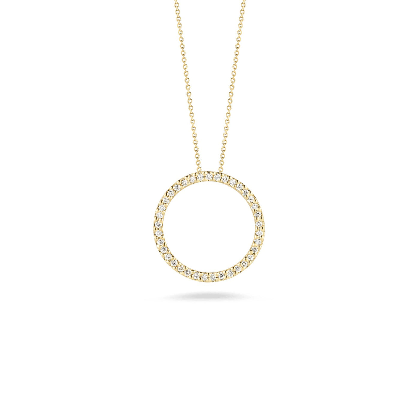 18K YELLOW GOLD TINY TREASURES MEDIUM DIAMOND CIRCLE PENDANT