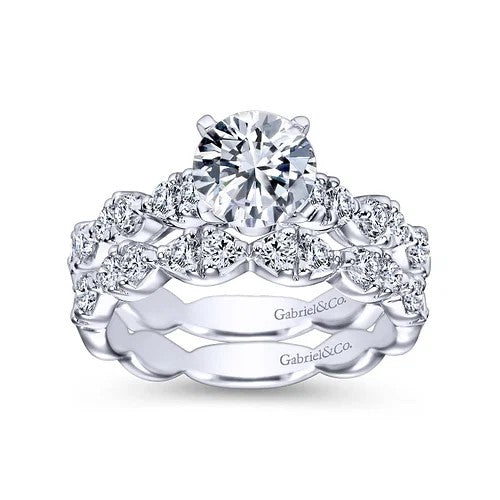 14K White Gold Round Diamond Engagement Ring