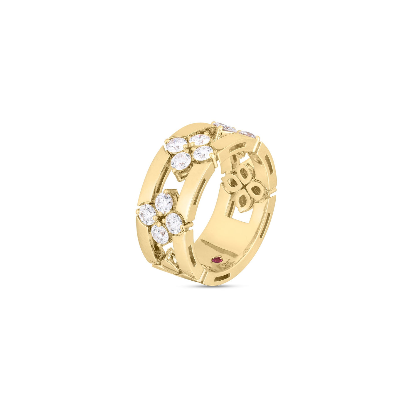 18K YELLOW GOLD LOVE IN VERONA DIAMOND OPEN FRAME RING