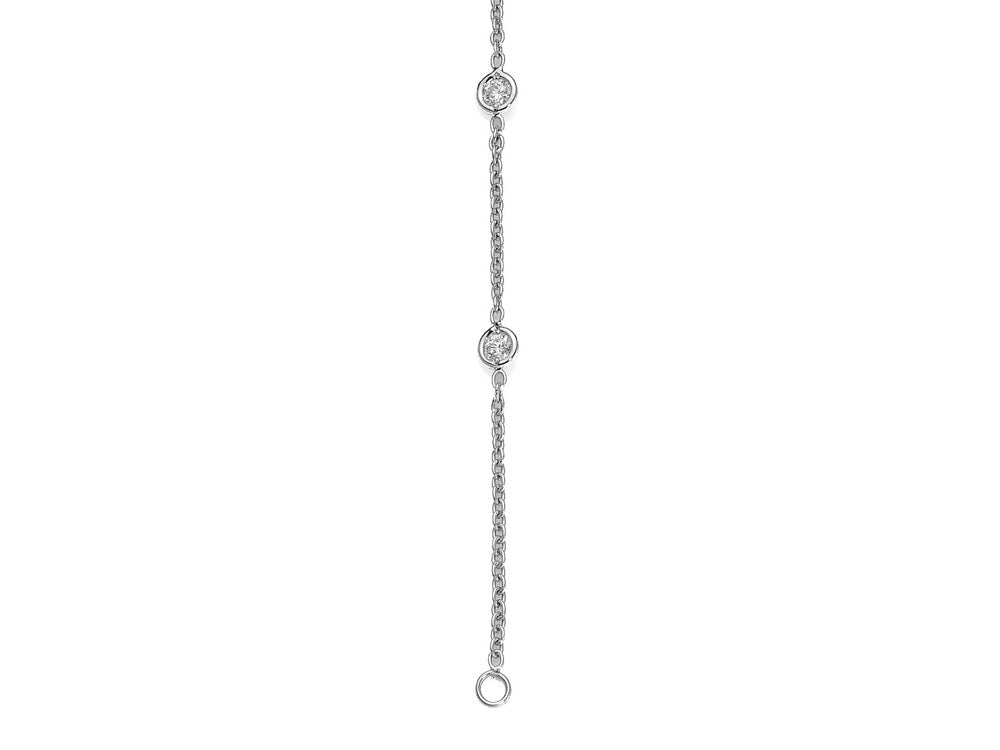 White Gold Diamonds By the Inch 5 Station Bracelet