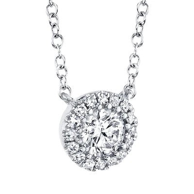 0.20CT-CTR(ROUND) 0.05CT-SIDE DIAMOND NECKLACE