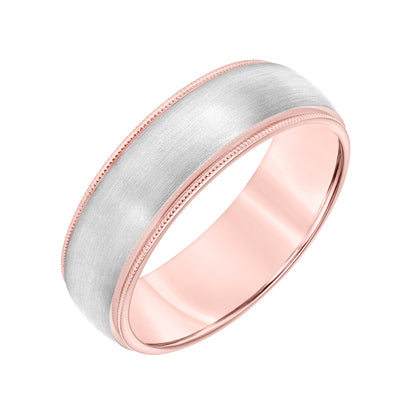 White Gold & Rose Gold Men's Wedding Band