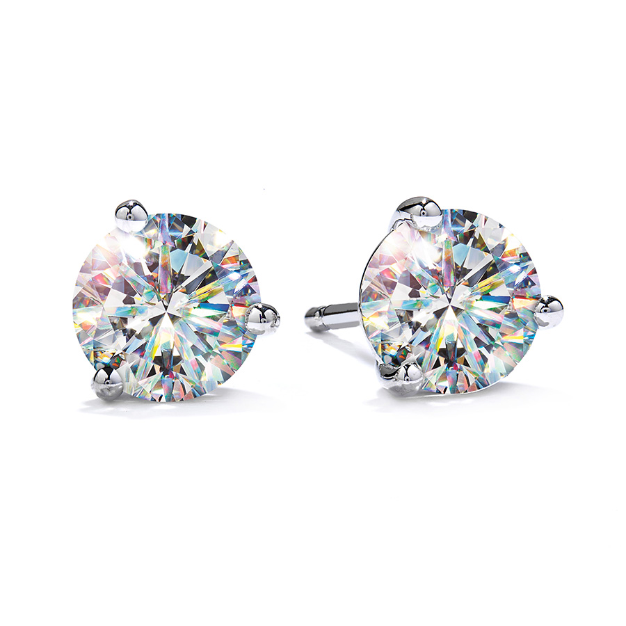 14KWG 0.50CTW DIA FOF 3 PRONG MARTINI STUD EARRINGS H I1-I2