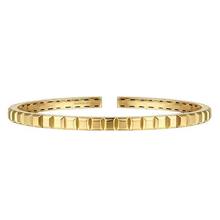 14K Yellow Plain Gold Split Bangle Bracelet