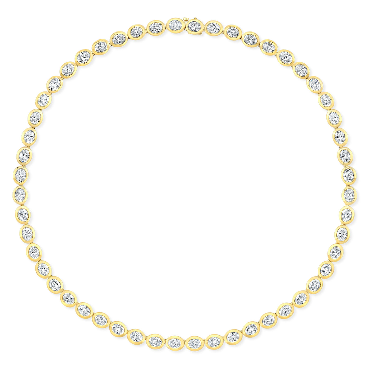 Oval Diamond Buttercup Bezel Necklace in 18kt Yellow Gold