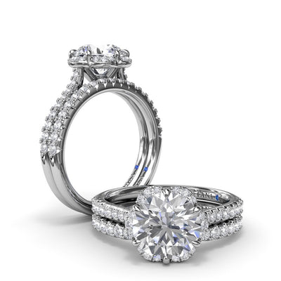 Blossoming Halo Diamond Engagement Ring