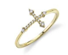 0.09CT DIAMOND CROSS RING