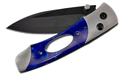 Titanium and Blue Kirinite Pocket Knife