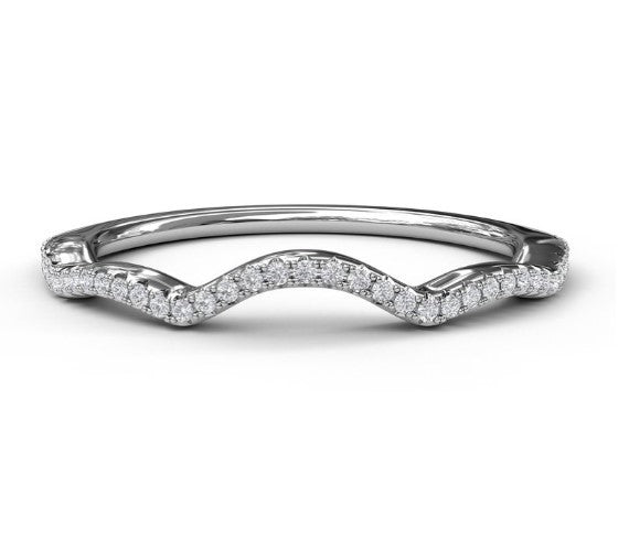 14kt White Gold Diamond Curve Band