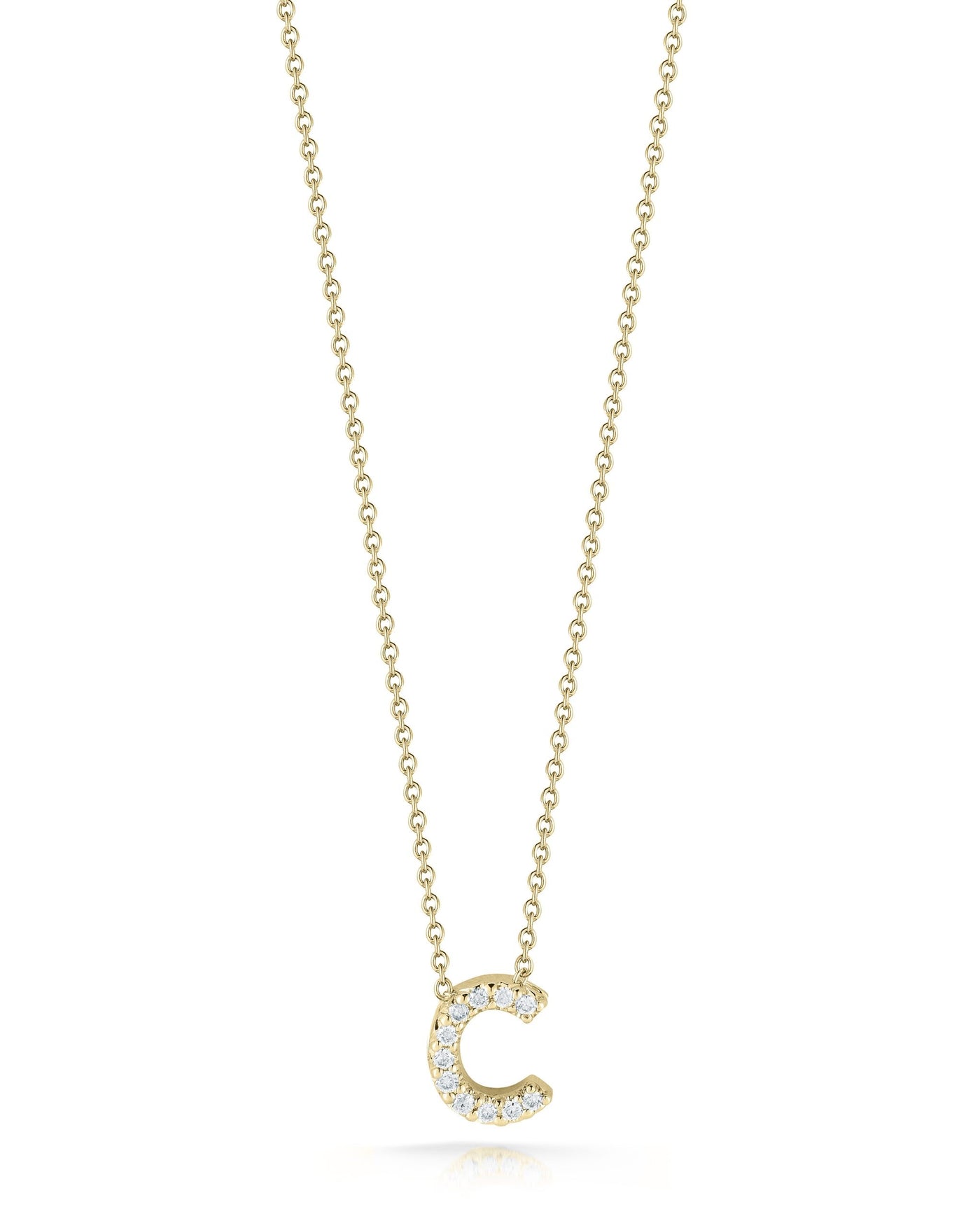 18K YELLOW GOLD TINY TREASURES DIAMOND LOVE LETTER “C” NECKLACE