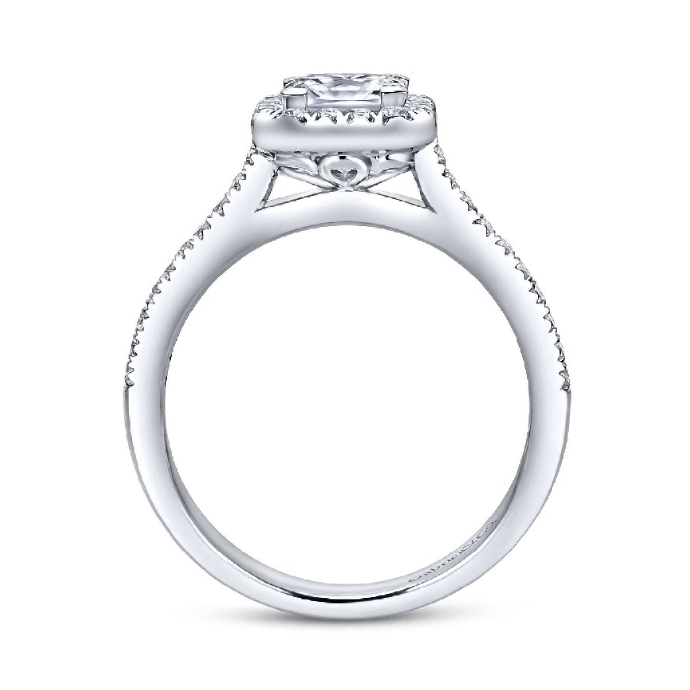 Patience - 14K White Gold Princess Halo Diamond Engagement Ring