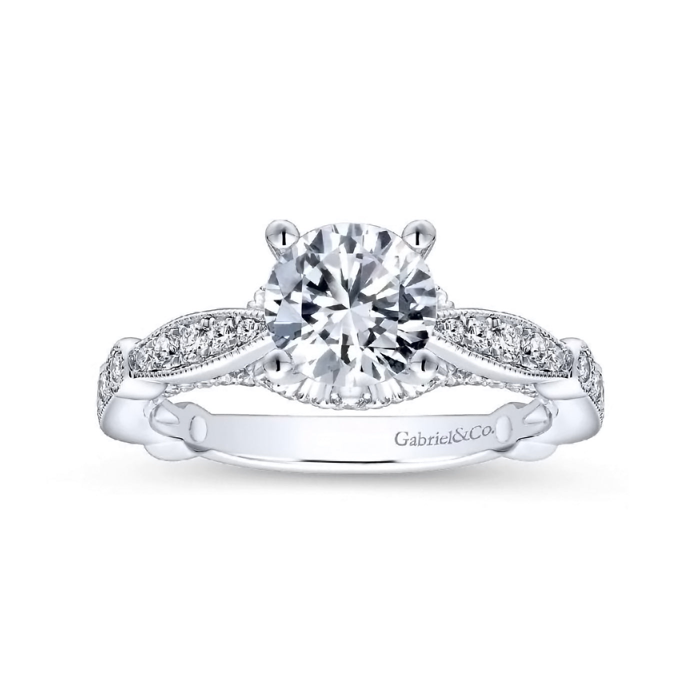 14K White Gold Diamond Engagement Ring