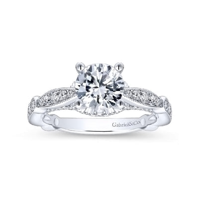 14K White Gold Diamond Engagement Ring