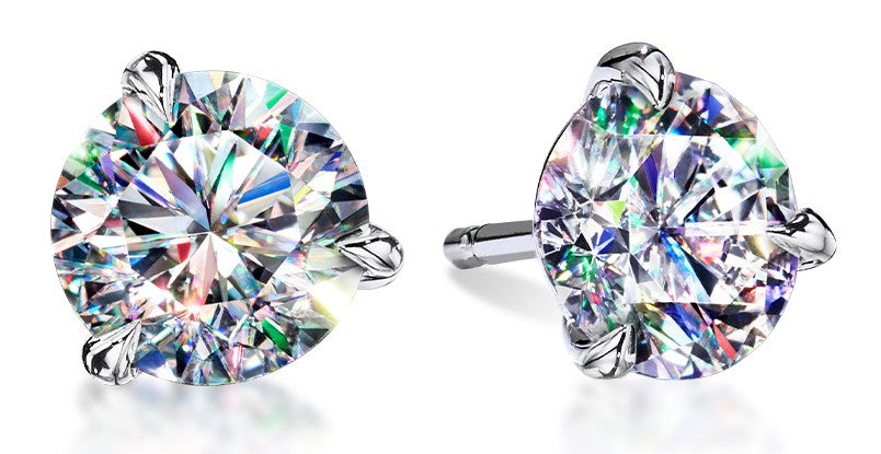 14KWG 4.00CTW RD FOF DIA MARTINI STUD EARRINGS