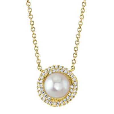 0.13CT DIAMOND & CULTURED PEARL NECKLACE