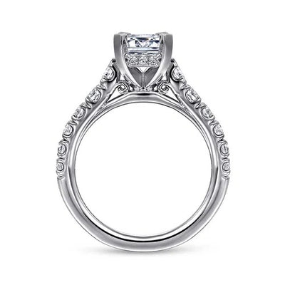 Piper - 14K White Gold Emerald Cut Diamond Engagement Ring (Setting Only)