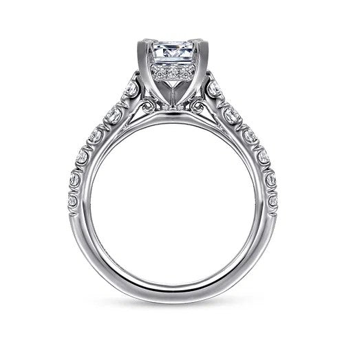 Piper - 14K White Gold Emerald Cut Diamond Engagement Ring (Setting Only)