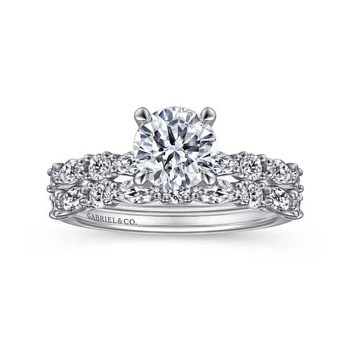 Juliet - 14K White Gold Round Diamond Engagement Ring (Setting Only)