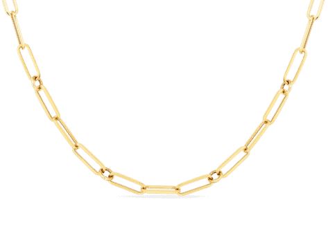 Roberto Coin Designer Gold Fine Paperclip Chain Necklace 18K