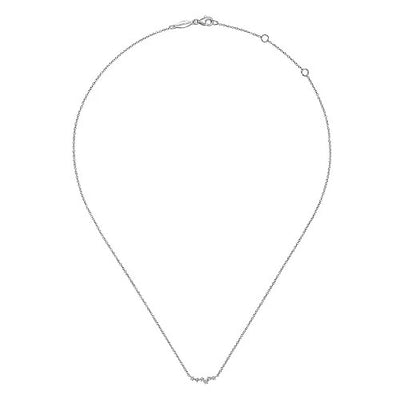 14K White Gold Diamond Constellation Bar Necklace