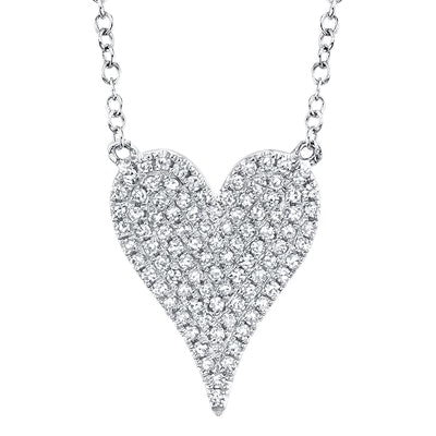 0.21CT DIAMOND PAVE HEART NECKLACE