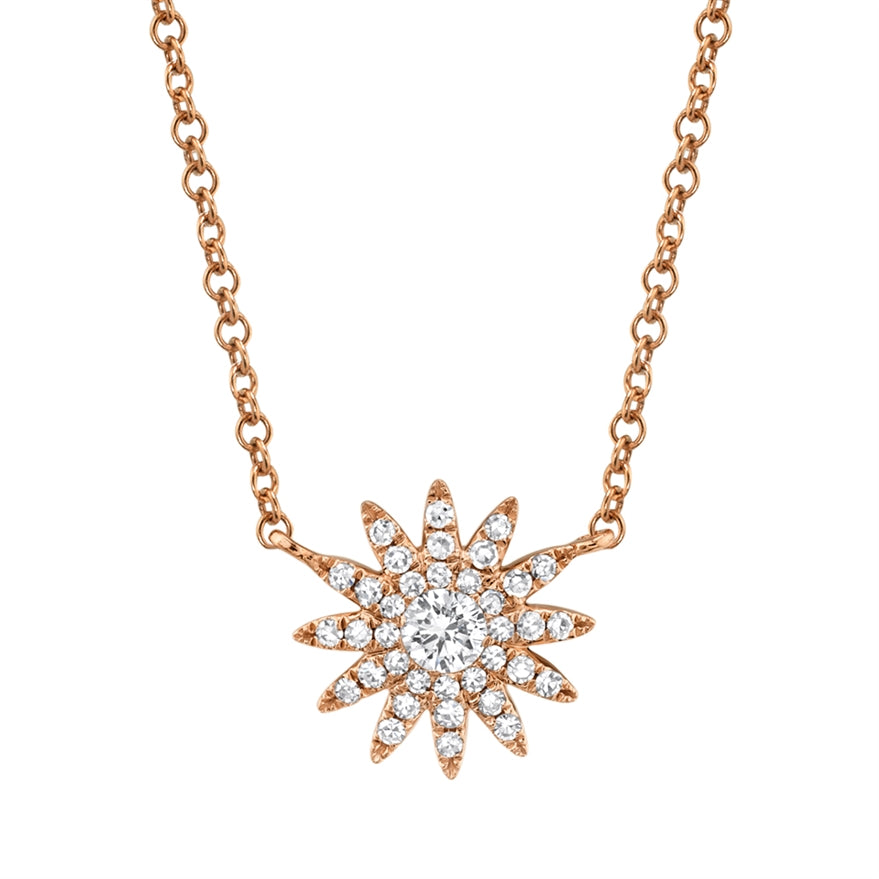 0.15CT DIAMOND STARBURST NECKLACE