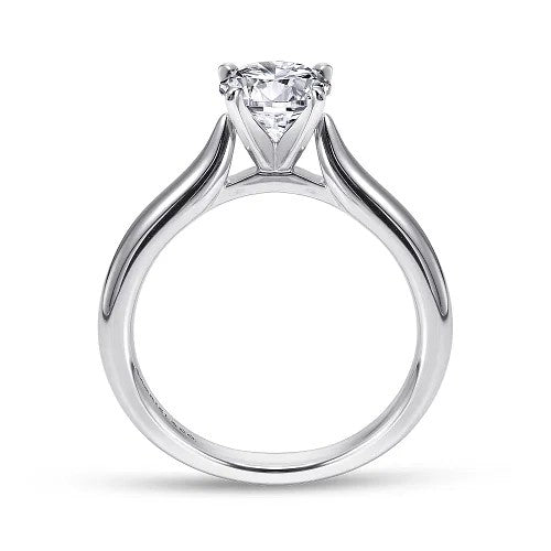 14K White Gold Round Diamond Engagement Ring