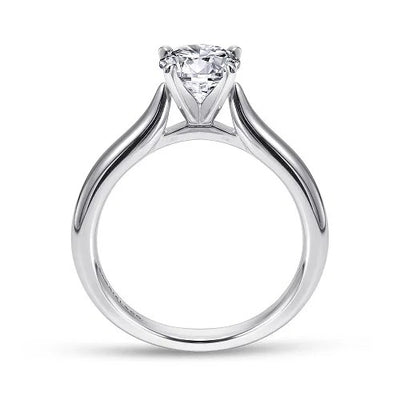 14K White Gold Round Diamond Engagement Ring